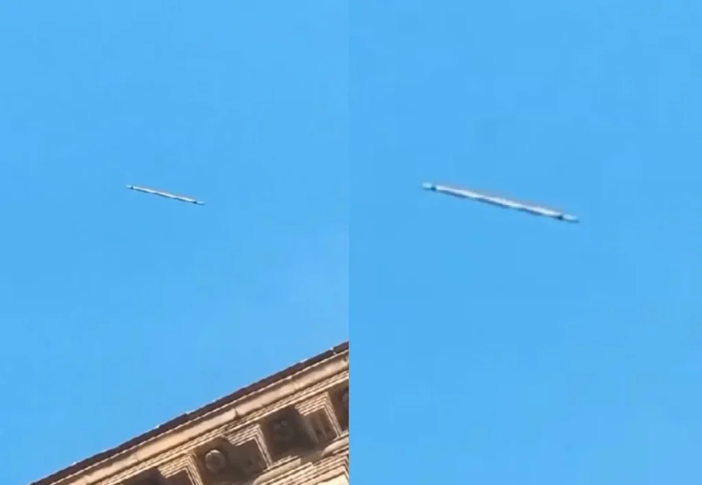 Matični vanzemaljski brod u obliku cigare iznad Italije